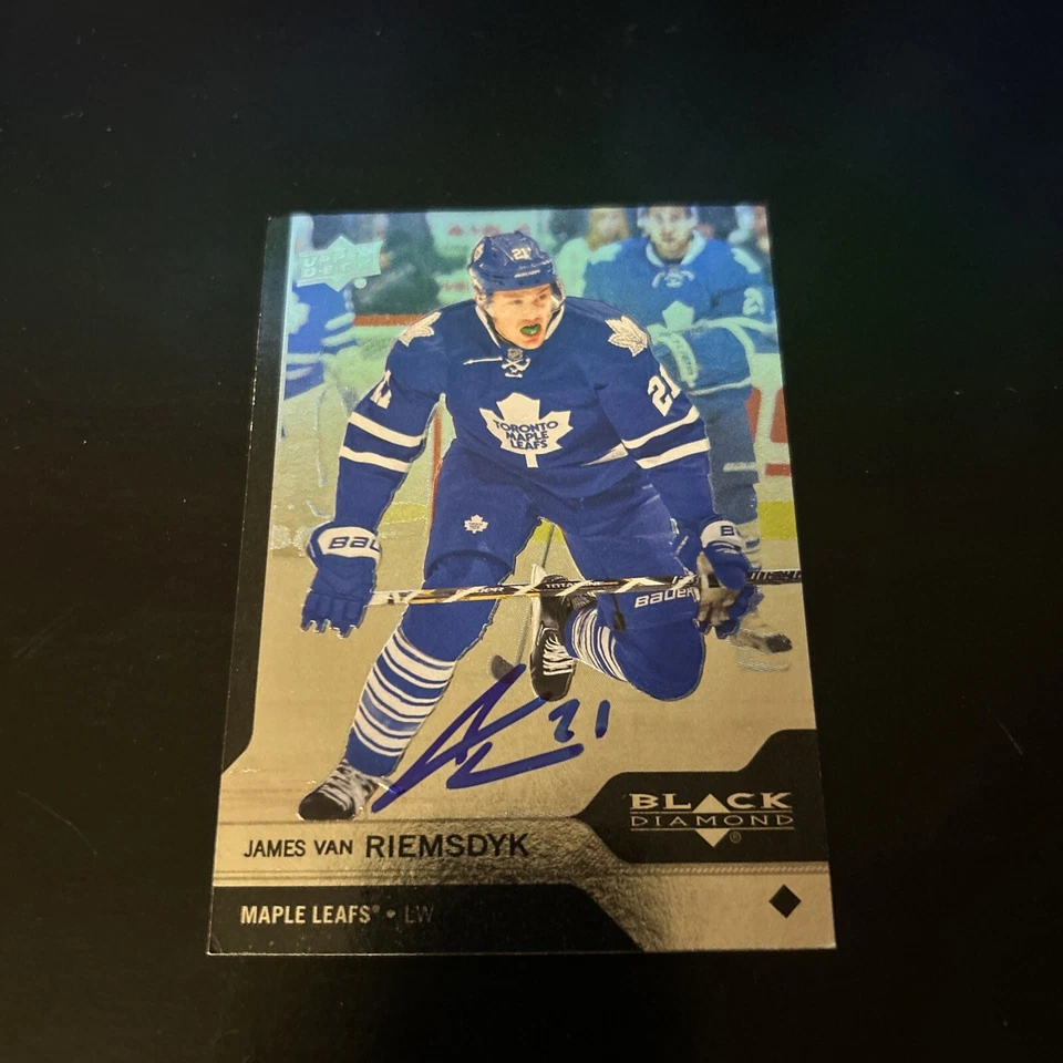 2013-14 Black Diamond Maple Leafs Hockey Card #98 James van Riemsdyk Signed Auto - Image 1 of 1