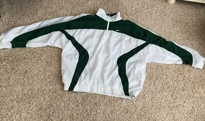 Chaqueta cortavientos Nike vintage años 90 verde/blanco baloncesto cremallera talla XXL Foto 1 de 4