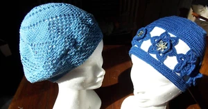 BONNETS  CHAPEAU CROCHET  CREATION S RAISONNIER ARTISANAT FRANCAIS LOT DE 2  - Picture 1 of 4