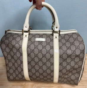 GUCCI GG 193603497717 MONOGRAM JOY WHITE SATCHEL - Picture 1 of 19