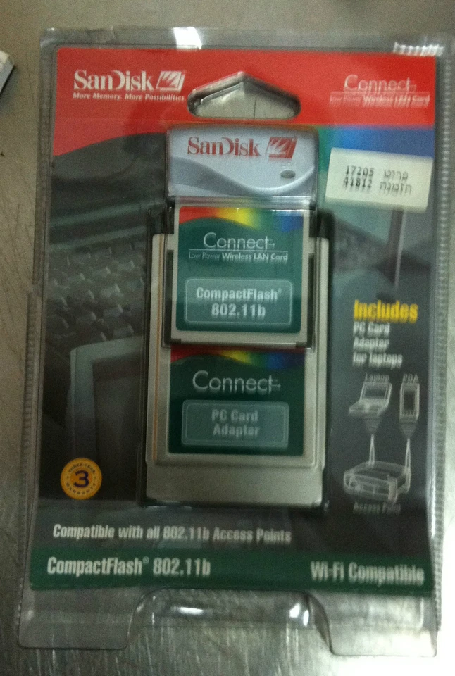 Tarjeta FC SanDisk Connect inalámbrica de baja potencia 802.11B con adaptador SDWCFB-000-485 ¡NUEVA! Foto 1 de 1