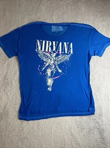 Nirvana Live Nation In Utero Album Blue Burnout Unisex XXL Short Sleeve Shirt - Picture 1 of 19