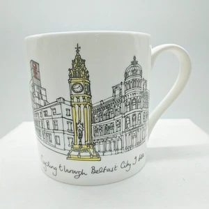 Flax Fox Designs Heraldic Pottery Cycling Through Belfast City Mug Bone China - Picture 1 of 11