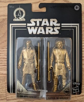 Figuras de ouro Obi-Wan Kenobi e Anakin Skywalker edição comemorativa Star Wars - Imagem 1 de 2