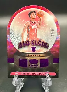 2023 Crown Royale Amen Thompson Sno Globe Purple SSP /25 Rookie RC Rockets - Picture 1 of 2