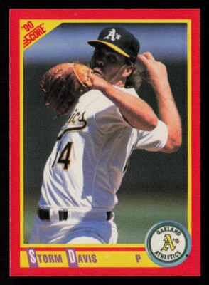 1990 Score Storm Davis #266 Oakland Athletics Baseball Card - Image 1 of 2