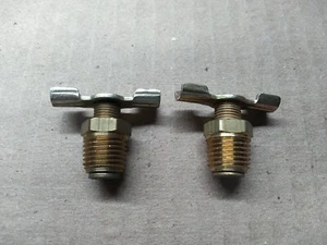 (2) 4921K16 Brass 1/4 NPT Draincock Petcock Stop Valve Wing-Nut Handle - Picture 1 of 1