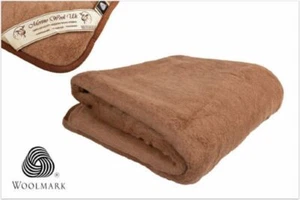 LUSSO COPERTA LETTO AUSTRALIANA MERINO LANA CAMMELLO LANCIO TUTTE LE TAGLIE LANA - Foto 1 di 10