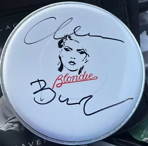 More details for blondie - signed autographed drumhead, clem burke, the ramones