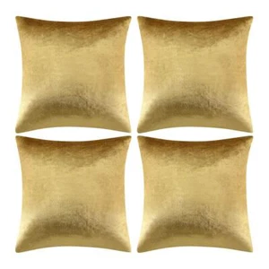 Decorative Throw Pillow Covers 20 x 20 Gold Sofa Pillow Covers Velvet Set of ... - Picture 1 of 6