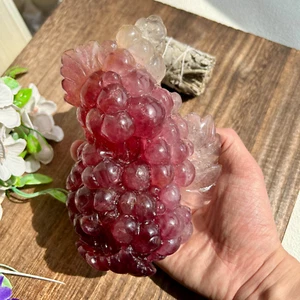 Pantalla de curación Reiki tallada a mano cristal fluorita natural 1130 g - Imagen 1 de 10