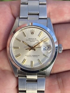 Vintage Rolex Oyster Perpetual Date Ref 1500  silver dial Watch Year 1970’s - Picture 1 of 8