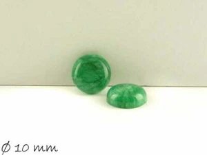 2 uds. Cabujones de piedras preciosas de jade verde para pegar en monturas, Ø 10 mm - Imagen 1 de 1