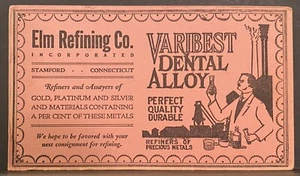 BORRADOR DE TINTA ELM REFINING CO.STAMFORD CT ALEACIÓN DENTAL VARIBEST~Testubo de laboratorio para hombre - Imagen 1 de 3
