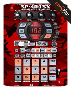 Roland SP - 404SX Skins | Rojo Camuflaje | Calcomanía protectora | StyleFlip Skins - Imagen 1 de 1