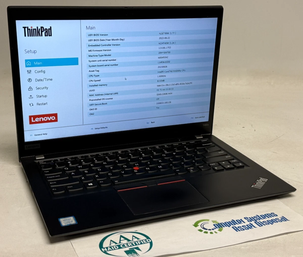 Lenovo Intel Core i5 8th Gen. PC Laptops & Netbooks 256 GB SSD