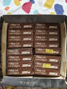 Platignum Blue ink cartridges x 54 Vintage Box Fountain Pen Calligraphy Job Lot - Picture 1 of 5
