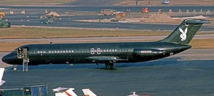 Douglas DC-9 DC9 Playboy Big Bunny Desktop Wood Airplane New Model Small 1/130 - Picture 1 of 10