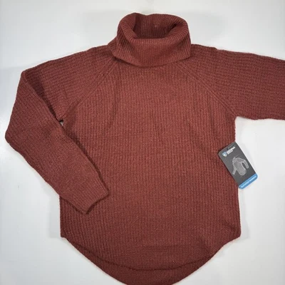 Suéter Pullover KUHL Sienna Cuello Capucha Tejido Gofre Mujer Pequeño Marrón Acogedor Foto 1 de 4