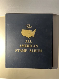 US Postage Stamp Album - All American Album With 347 Stamps 1847-1950 - Picture 1 of 14