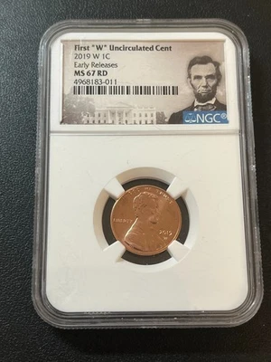 2019 W LINCOLN CENT NGC MS-67 RD - UNCIRCULATED - WEST POINT - CERTIFIED - 1C - Image 1 of 2