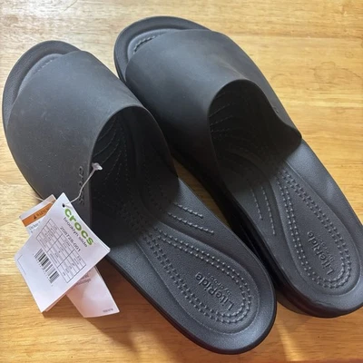 Sandalias de plataforma Crocs Light Ride, Brooklyn negras para mujer talla 10 nuevas con etiquetas Foto 1 de 4