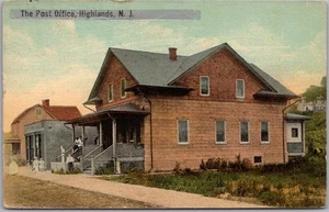 Postal vintage de Highlands, Nueva Jersey "THE POST OFFICE" Street View 1915 Cancelar - Imagen 1 de 2
