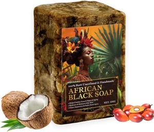 100% Natural African Black Soap – Anti-Ageing, Acne, Spot Removal, Handmade - Picture 1 of 13