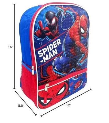 Marvel Spider-Man backpack, featuring graphics of Spider-Man and Miles Morales - Image 1 of 4