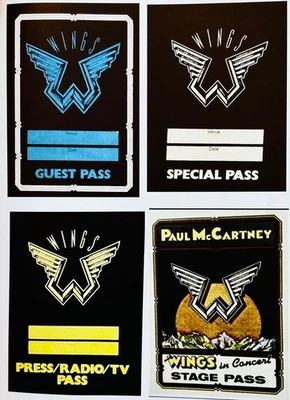 Paul McCartney & Wings 1976 ‘Wings Over America’ set of 4 Backstage Passes - Image 1 of 2