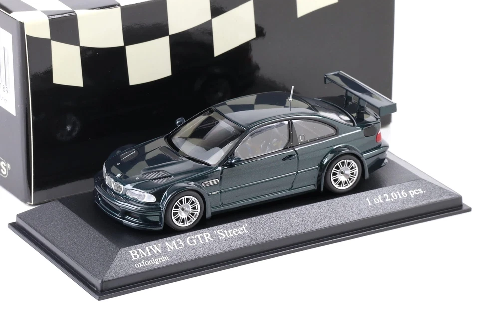 1:43 Minichamps BMW M3 E46 GTR Street Coupé 2001 Verde Metallico Oxford - Immagine 1 di 3