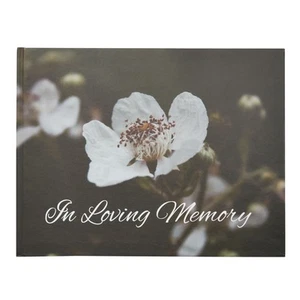 Funeral Guest Book Celebration of Life Memorial Service Floral In Loving 11x8.5” - Picture 1 of 5