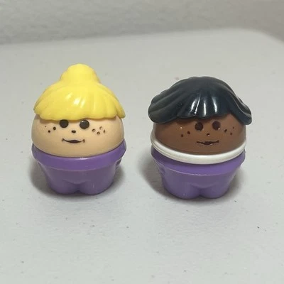 VTG Little Tikes TODDLE TOTS African American Girl  Caucasin Purple CLOTHES FP - Image 1 of 4