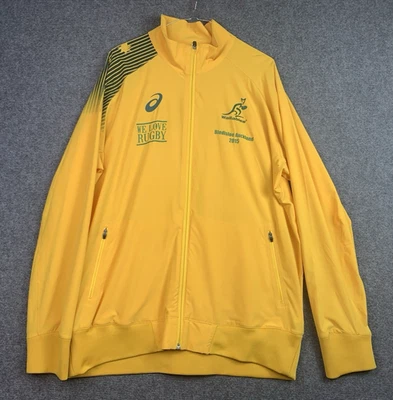 Australia Wallabies 2015 Bledisloe Cup NZ Jacket Mens XL Yellow Full Zip Asics - Image 1 of 4