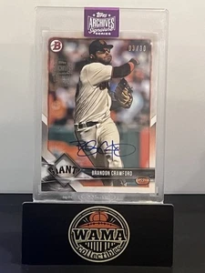 2025 Topps Archives Brandon Crawford Auto 3/30 2018 Bowman SF Giants - Picture 1 of 2