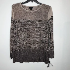 Alyx Womens Black Metallic Pullover Sparkly Tunic Sweater Top SZ XL Long Sleeve - Picture 1 of 16