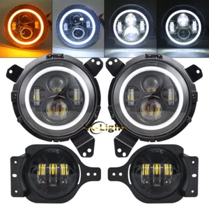 Kit combinado de faros LED para Jeep 18-23 Wrangler JL gladiator Halo - Imagen 1 de 12