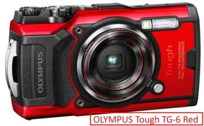 OLYMPUS Tough TG-6 Red Digital Camera 12MP Waterproof GPS Wi-Fi EMS - image 1 of 4