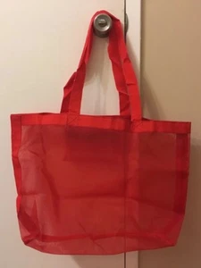 Große stabile Nylon Netz Tasche Strand Einkaufstasche Farben halbtransparent PINK - Bild 1 von 8