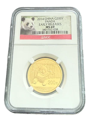 China 2014 Gold 1/2 oz 200 Yuan NGC MS69 Panda - Image 1 of 2