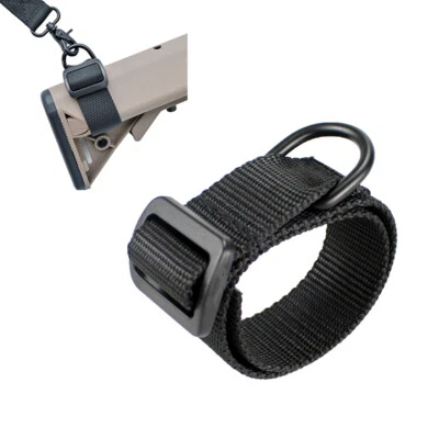 Tactical Buttstock Rifle Sling Adapter w/D Ring Shoulder Strap for Shotgun Rifle - Image 1 of 4