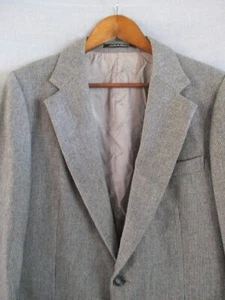 YSL Yves Saint Laurent vintage made France black gray tweed blazer jacket 38L - Picture 1 of 8