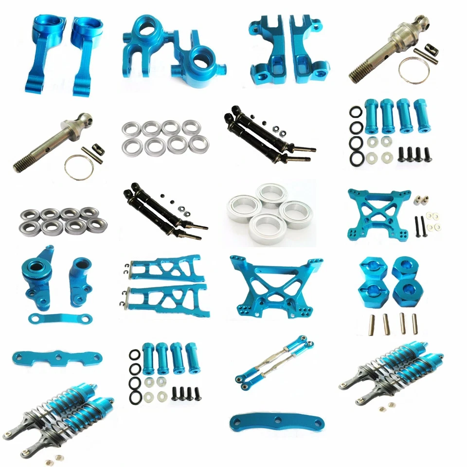 Aluminum metal Upgrade part Kit Fit For TRAXXAS SLASH 4x4 1/10 RC Car Truck Blue - Image 1 of 4