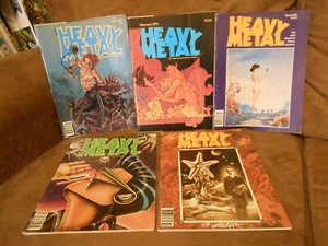 Lot of (5) Heavy Metal Adult Illustrated Fantasy Magazines Late 1977 - 1980 VF - Picture 1 of 20
