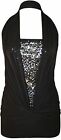 New Womens Ladies Sexy Sequin Halter Neck Ruched Boob Tube Stretch Party Top