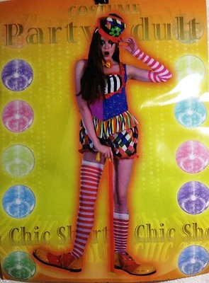 CARNEVALE HALLOWEEN VESTITO CLOWN SEXY PAGLIACCIO DONNA TAGLIA UNICA ADULTO - Immagine 1 di 4
