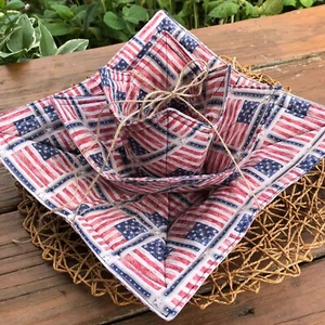 Microondas Cuenco Acogedor Reversible, Bandera Americana, Individual o Regalo ¡Juego de 3! USA - Imagen 1 de 12