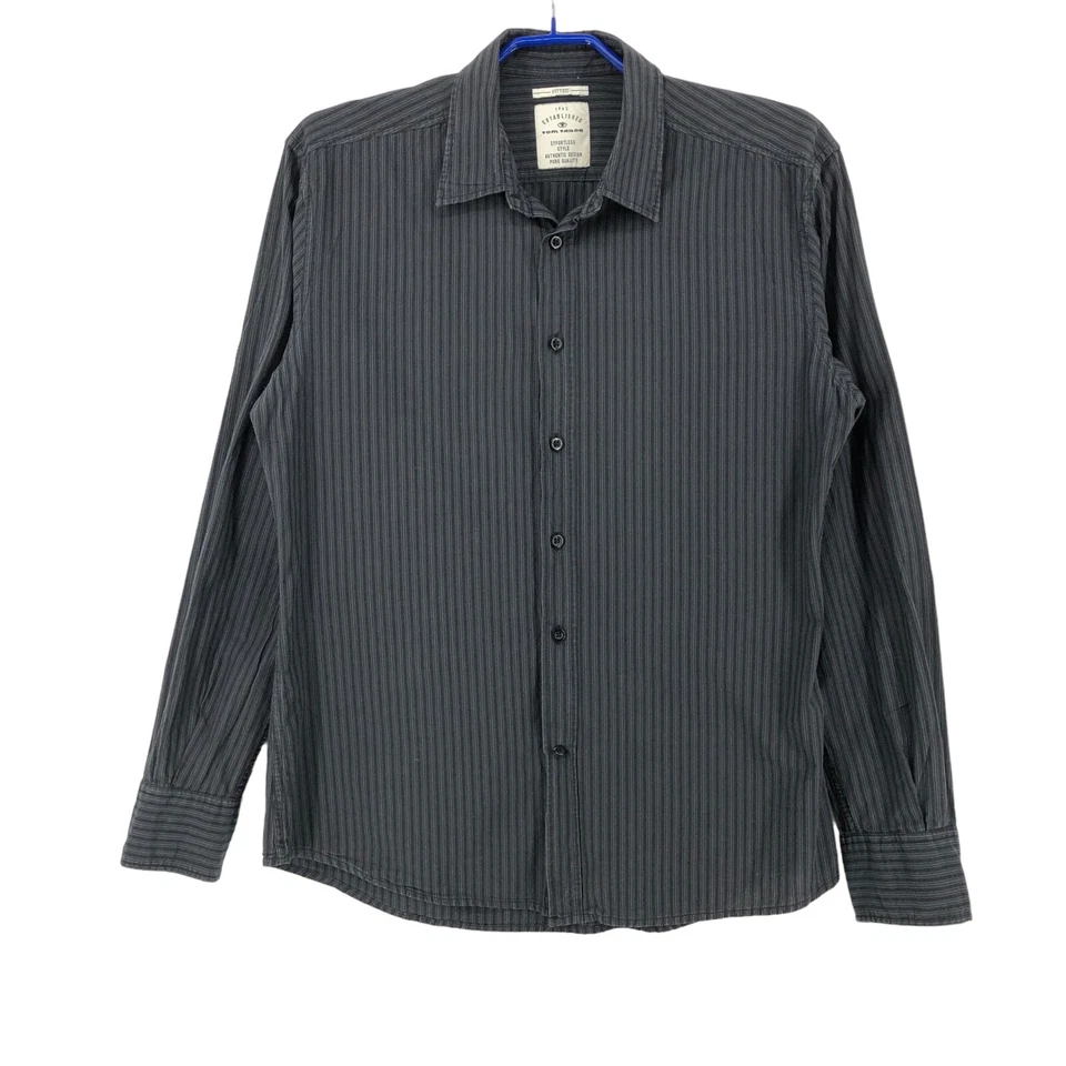 TOM TAILOR Men Long Sleeve Casual Striped Shirt Size L - Image 1 of 4