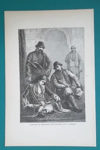 MUSLIMS of Adrianople Edirne Turkey Albanian Lady Costumes - 1880s Antique Print - Picture 1 of 1