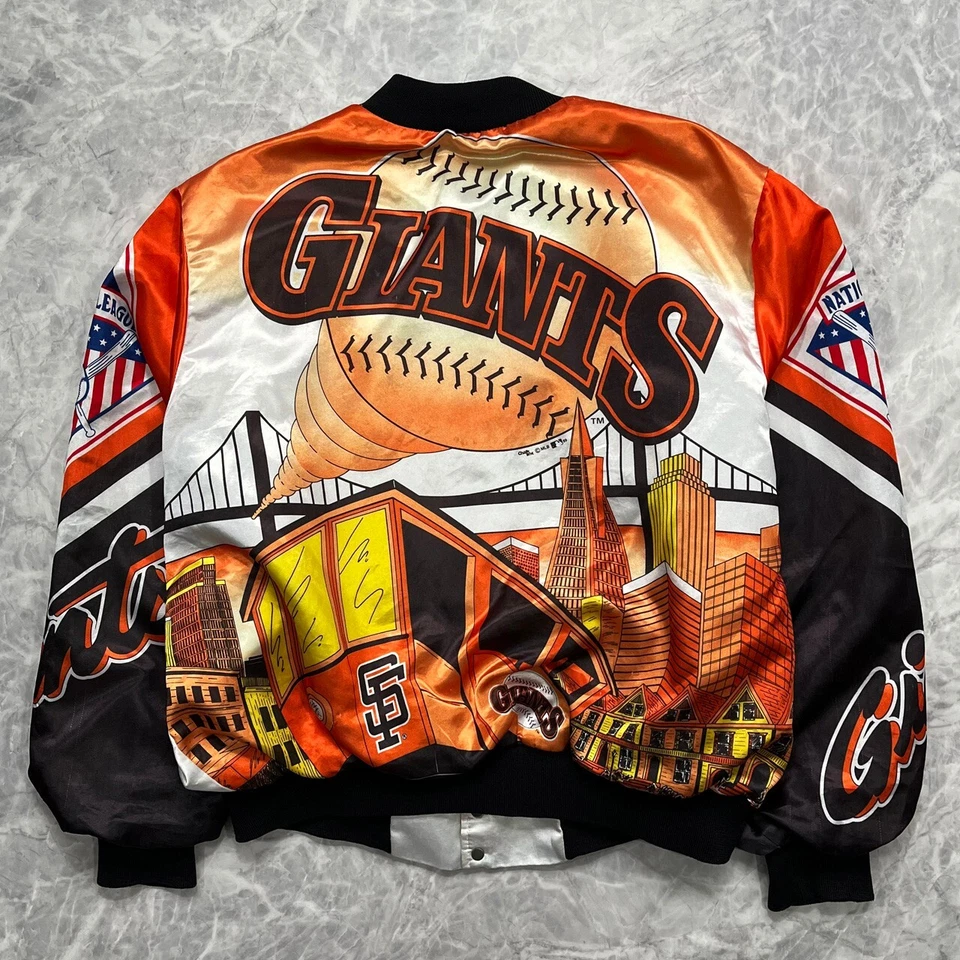 VTG 90s MLB SAN FRANCISCO GIANTS FANIMATION JACKET CHALK LINE SIZE XL - Image 1 of 4